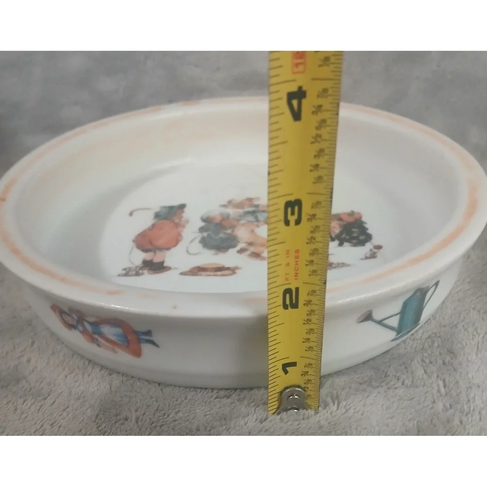 Vtg‎ Porcelain Child Bowl Children Playing Swing Bavaria Germany FLAWS READ